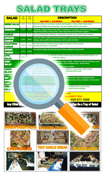 salads tray menu
